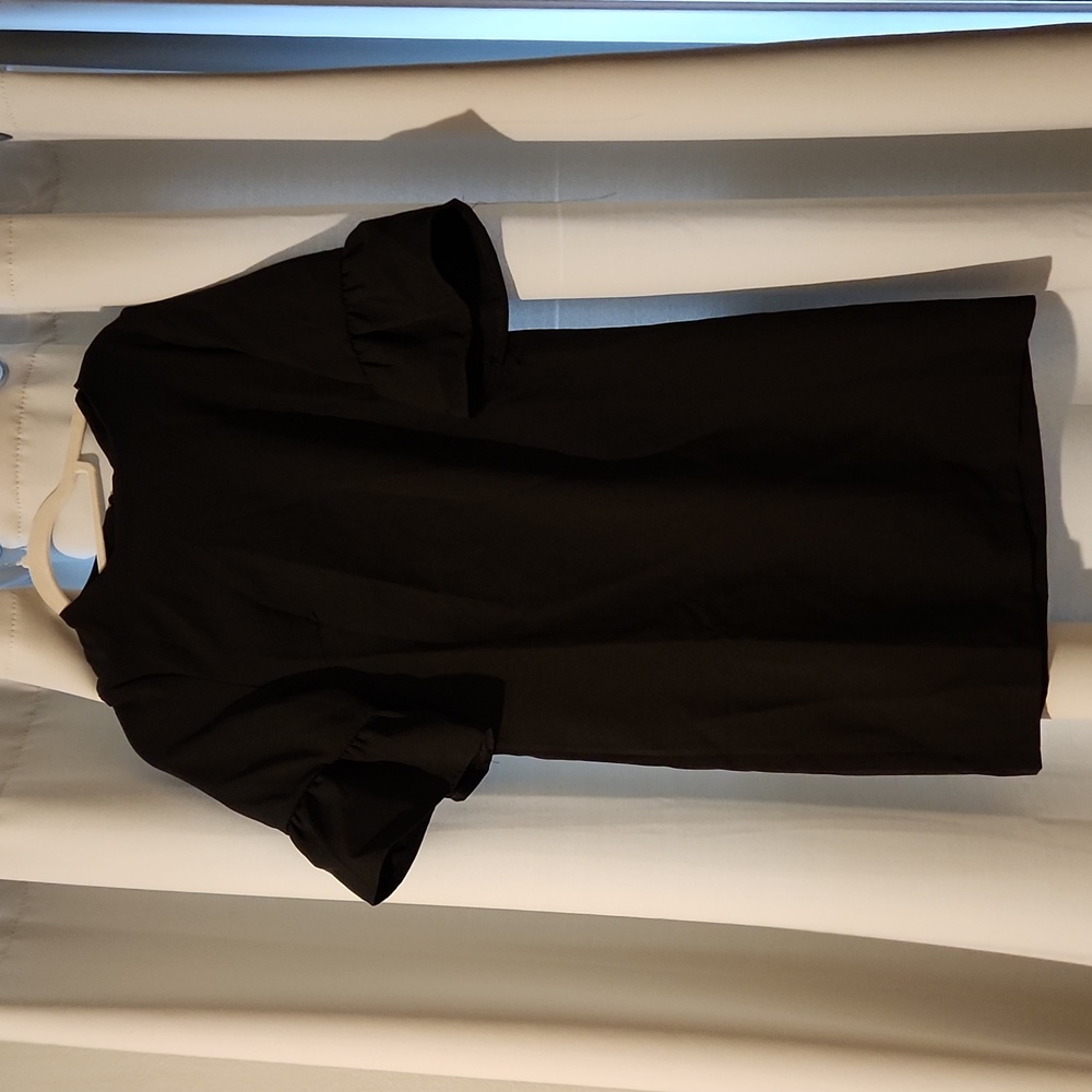 Nalati Black Ruffle Sleeve Cocktail Dress - S
